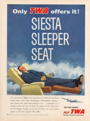 Vintage travel poster from TWA in 1958